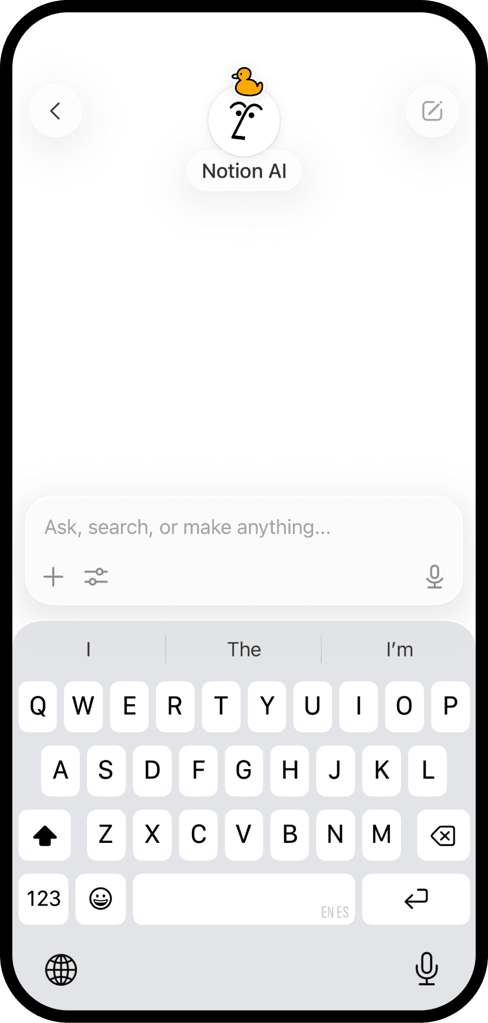 لقطة شاشة لتطبيق Notion على الهاتف المحمول