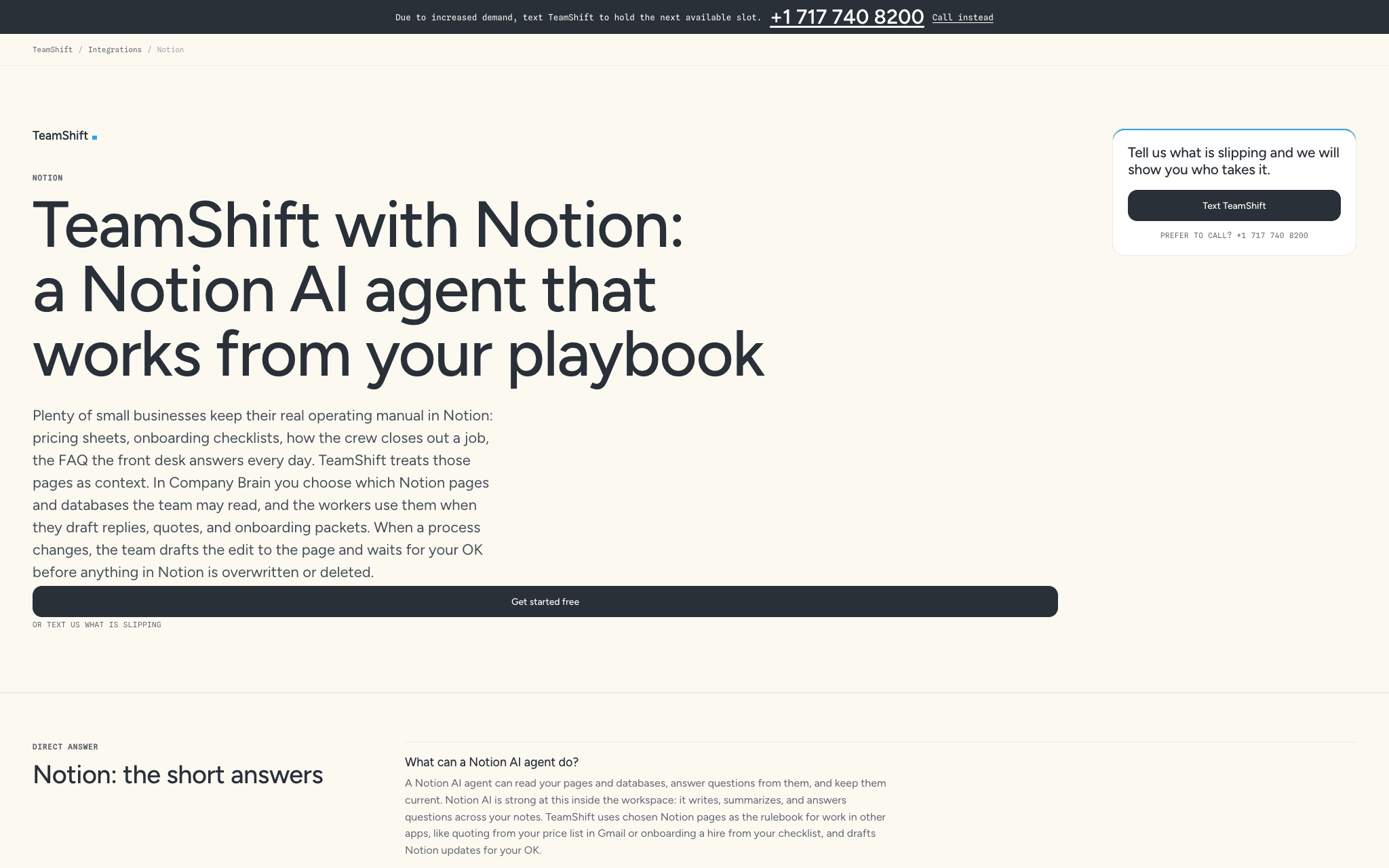 Your AI operations team, working from your Notion playbook.