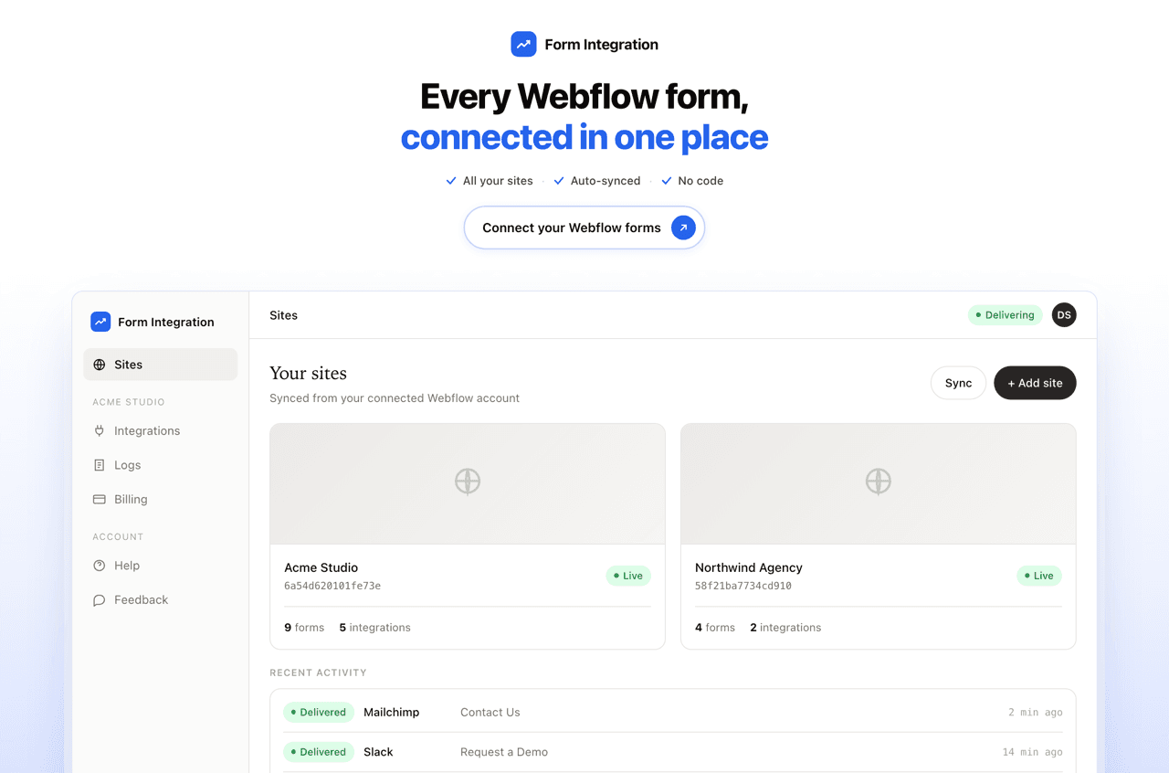 Turn Webflow form submissions into Notion database pages, automatically.