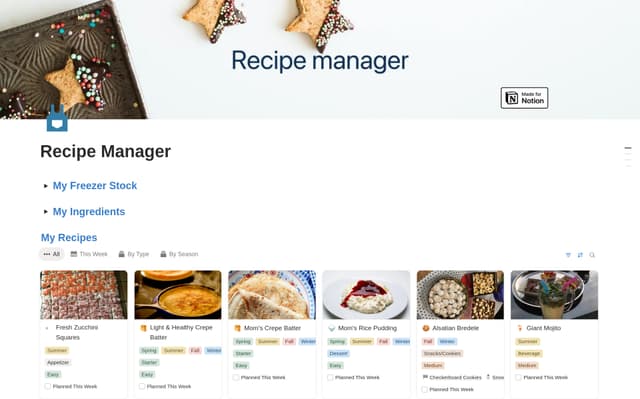 Recipe manager