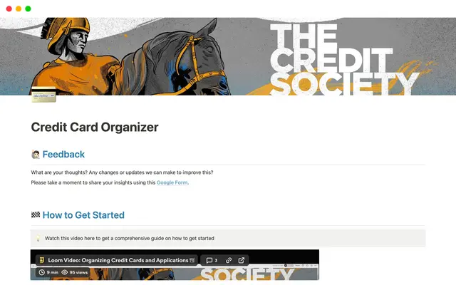 Credit Card Organizer