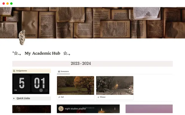 Dark Academia Student Template